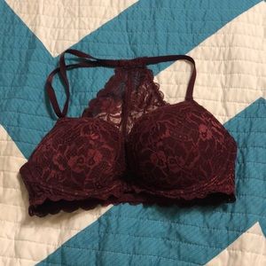 Victoria Secret Pink Burgundy Front Clasp Bra